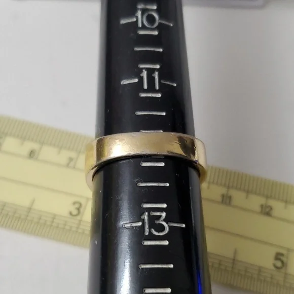 Sterling Silver 925 Channel Gold Ring - Picture 2 of 8